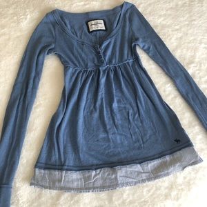 Light blue long sleeve Abercrombie top